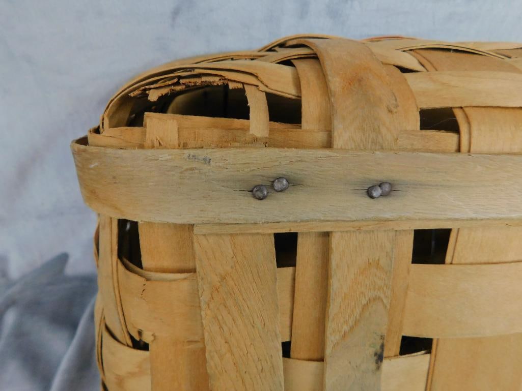 Vintage Double Handled Picnic Basket - 9" x 18.5" x 12.5" - 10