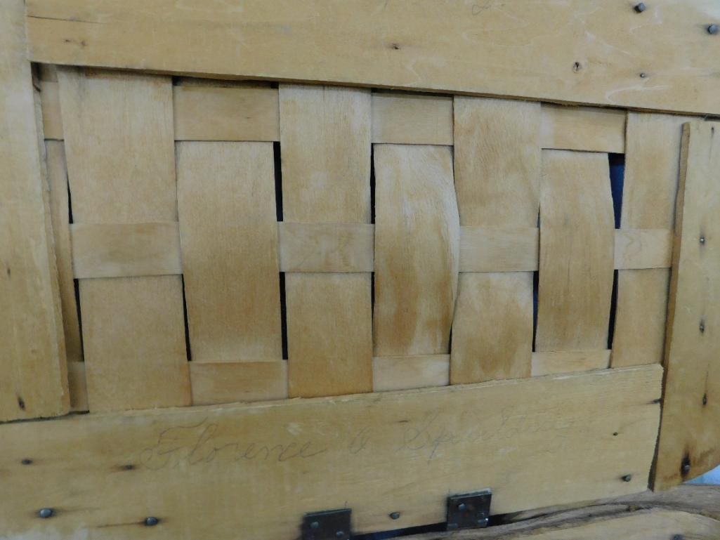 Vintage Double Handled Picnic Basket - 9" x 18.5" x 12.5" - 6