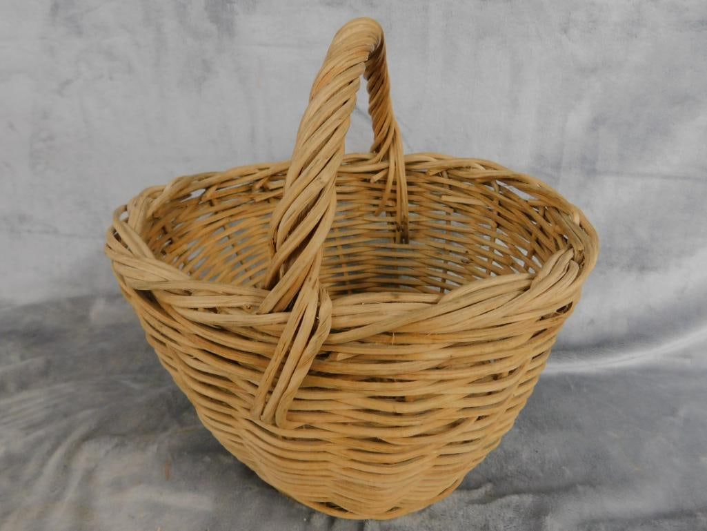 Group of 3 Early Handled Baskets - 18.5" x 18" x 20" - 11" x 10" x 11" and 9" x 13" x 11" - 10