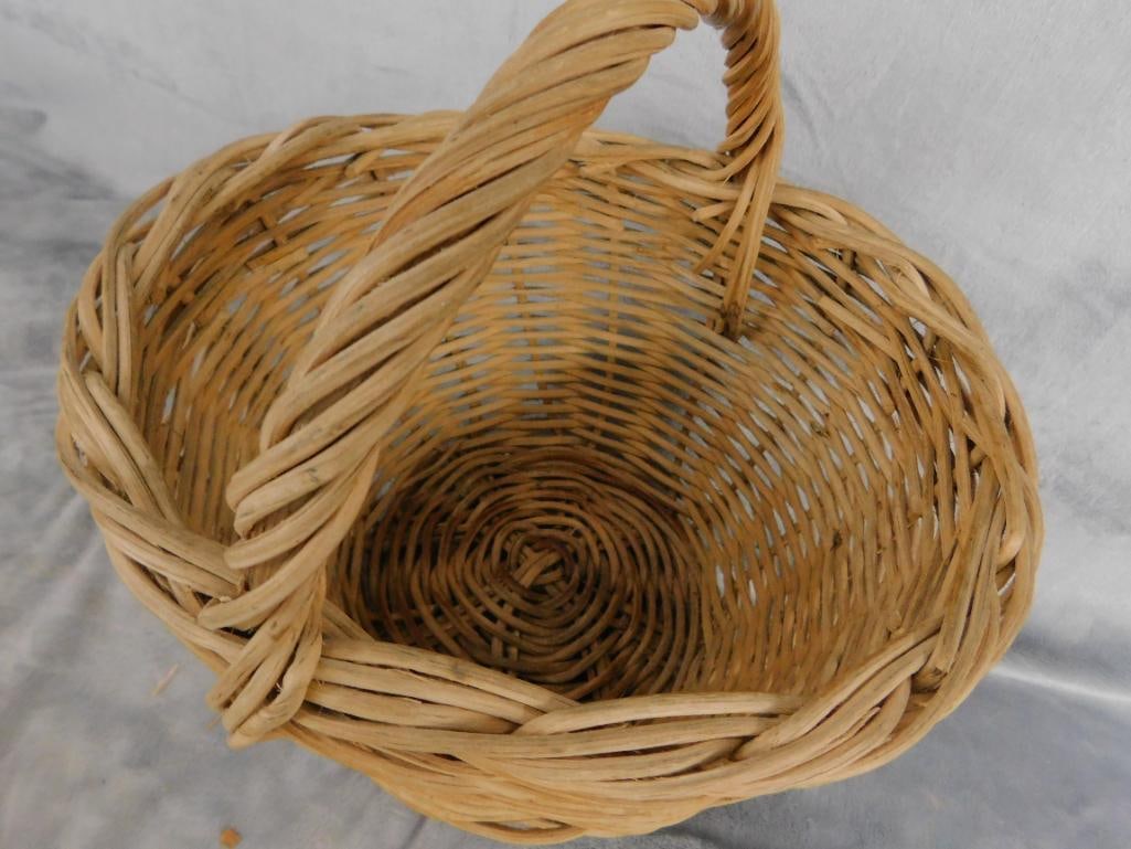 Group of 3 Early Handled Baskets - 18.5" x 18" x 20" - 11" x 10" x 11" and 9" x 13" x 11" - 11