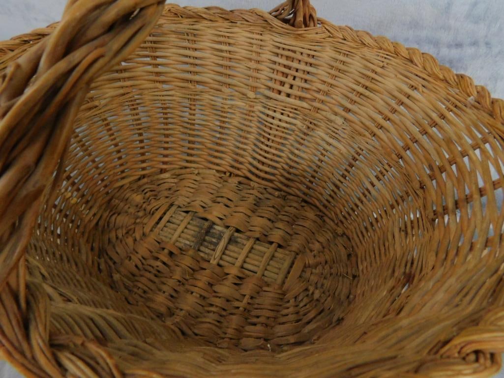 Group of 3 Early Handled Baskets - 18.5" x 18" x 20" - 11" x 10" x 11" and 9" x 13" x 11" - 8