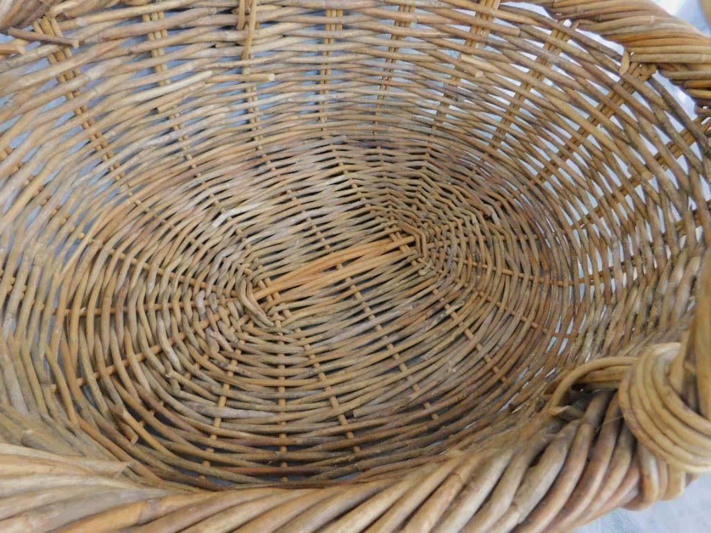 Group of 3 Vintage Handled Baskets - 1.5" x 25.5" x 19.5" and 13" x 13" x 14" - 4
