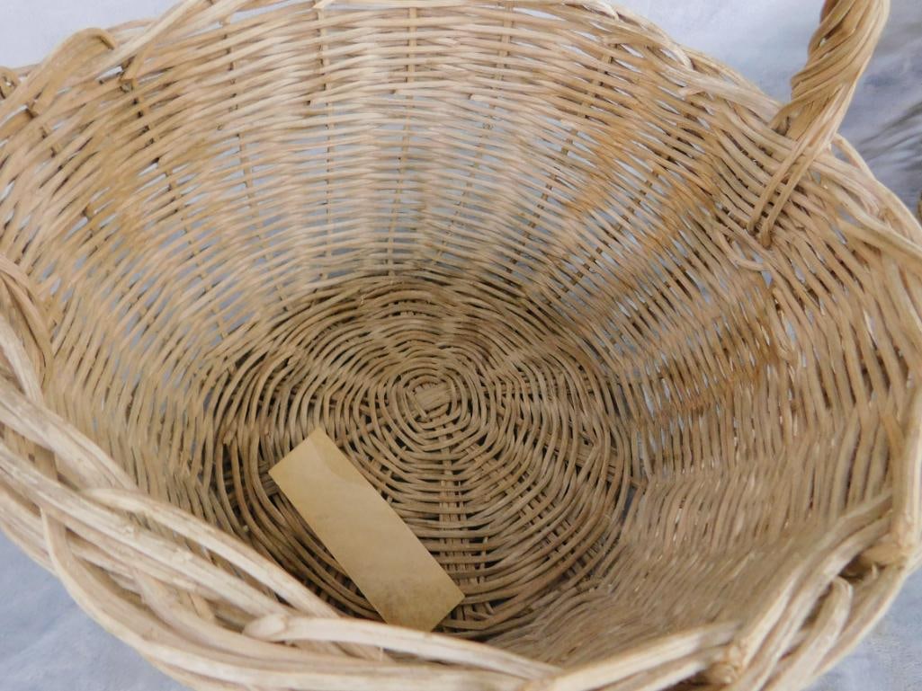 Group of 3 Vintage Handled Baskets - 1.5" x 25.5" x 19.5" and 13" x 13" x 14" - 7