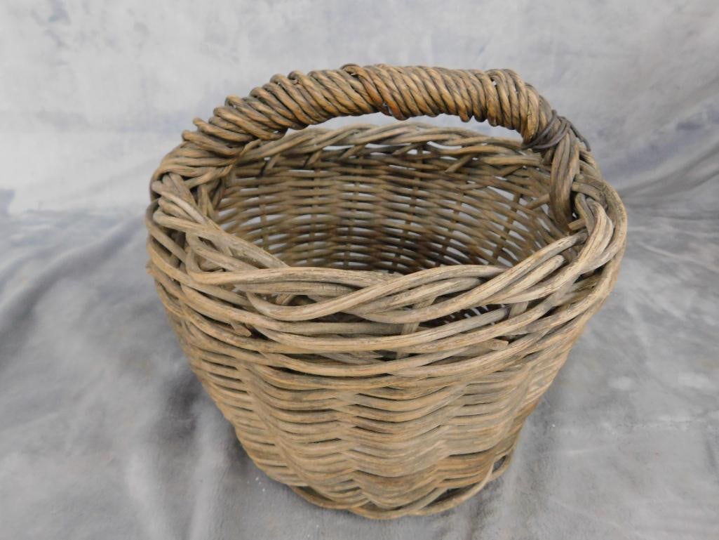Group of 3 Vintage Handled Baskets - 1.5" x 25.5" x 19.5" and 13" x 13" x 14" - 9