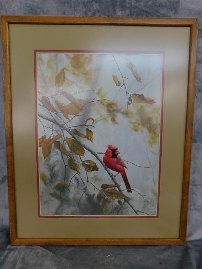 Jean Vietor Signed - Lithograph Print - Limited Edition 190/1000 - "Cardinal" - 27.5" x 22.5" - 11
