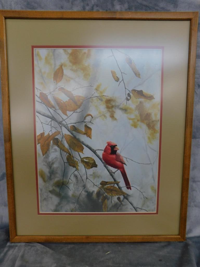Jean Vietor Signed - Lithograph Print - Limited Edition 190/1000 - "Cardinal" - 27.5" x 22.5" - 12