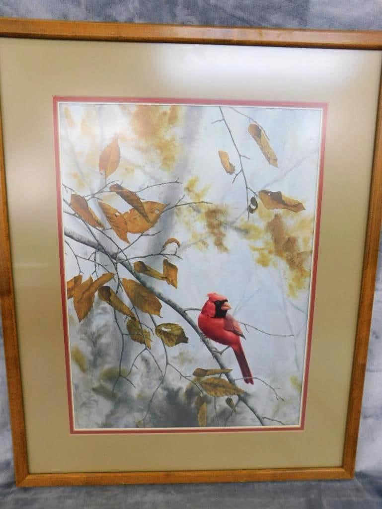 Jean Vietor Signed - Lithograph Print - Limited Edition 190/1000 - "Cardinal" - 27.5" x 22.5": See Photos For Condition and Details