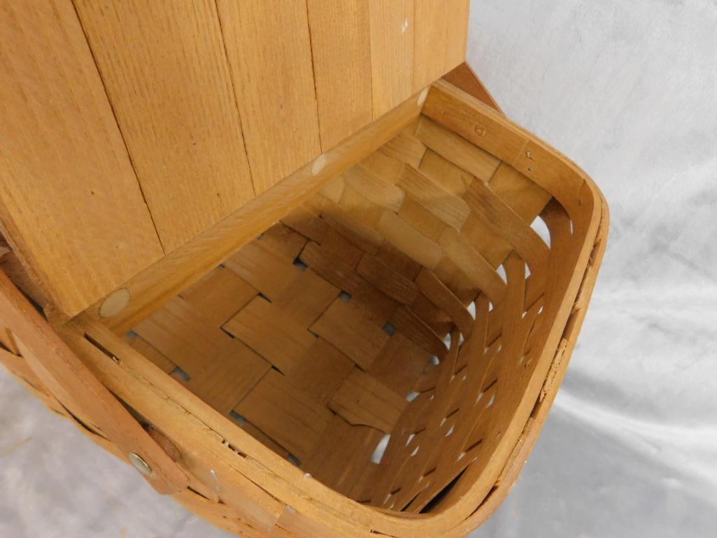 Vintage Double Handled Picnic Basket - 9.5" x 19" x 12" - 5