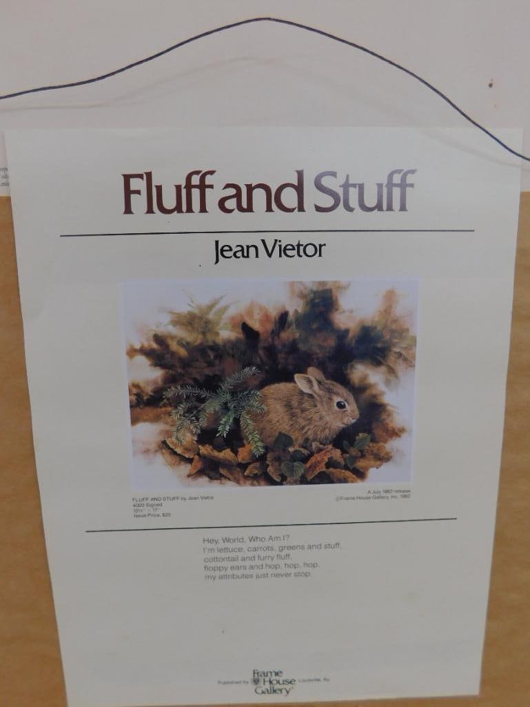Jean Vietor Signed - Lithograph Print - "Fluff and Stuff" - 18" x 21.5" - 7