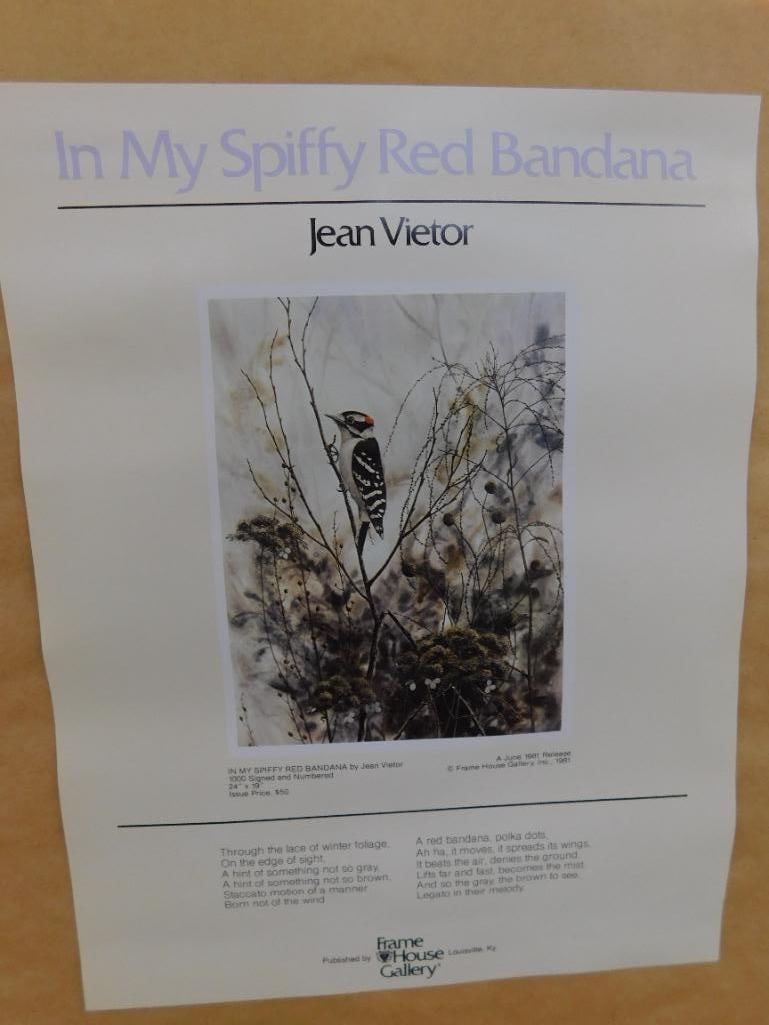 Jean Vietor Signed - Lithograph Print - Limited Edition 14/1000 - "In My Spiffy Red Bandana" - 9