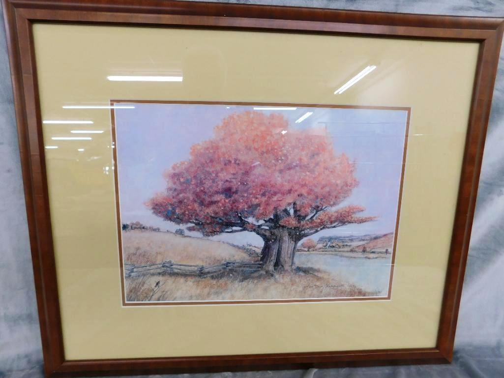 Bob Holloway - Limited Edition Print 137/900- "The Witness Tree" - 23.5" x 28.5": Glass Has Been Broken - See Photos For Condition and Details