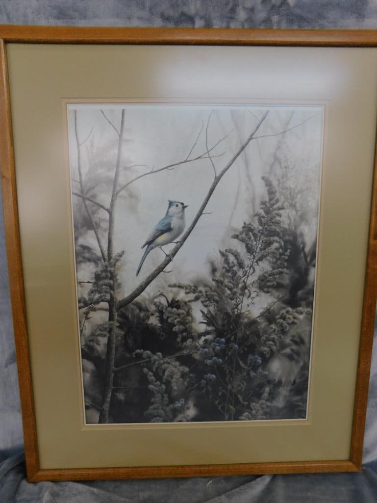 Jean Vietor Signed - Lithograph Print - "Tuft Titmouse" - 27.5" x 22.5" - 11