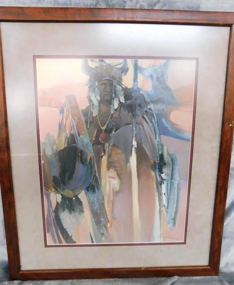 Morten Solberg Signed - Lithograph Print - Limited Edition - 746/950 - Native American: 28.25" x 24" - See Photos For Condition and Details