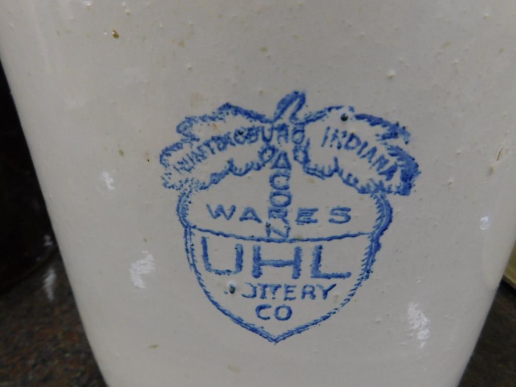 5 Gallon UHL Acorn Wares Pottery Crock - 13" x 12" - 2