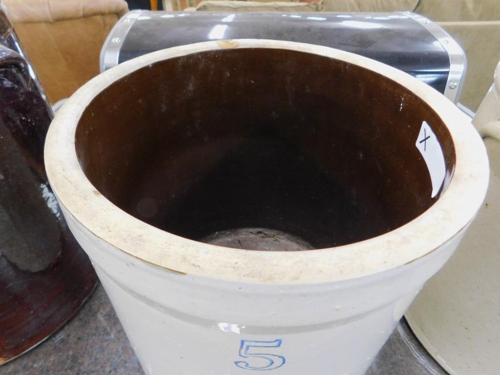 5 Gallon UHL Acorn Wares Pottery Crock - 13" x 12" - 4