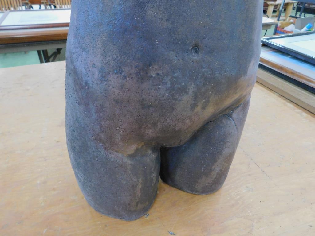 Almost Life Size Pottery Womans Torso - Unsigned - 30" x 16" x 9" - 4