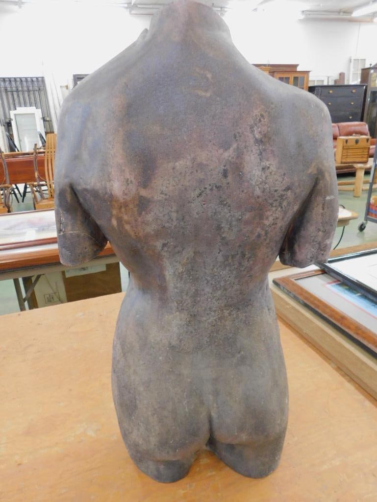 Almost Life Size Pottery Womans Torso - Unsigned - 30" x 16" x 9" - 5