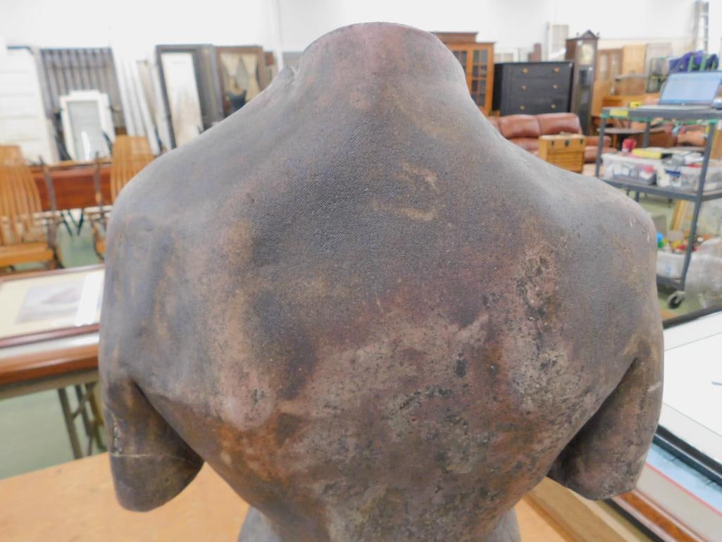 Almost Life Size Pottery Womans Torso - Unsigned - 30" x 16" x 9" - 6
