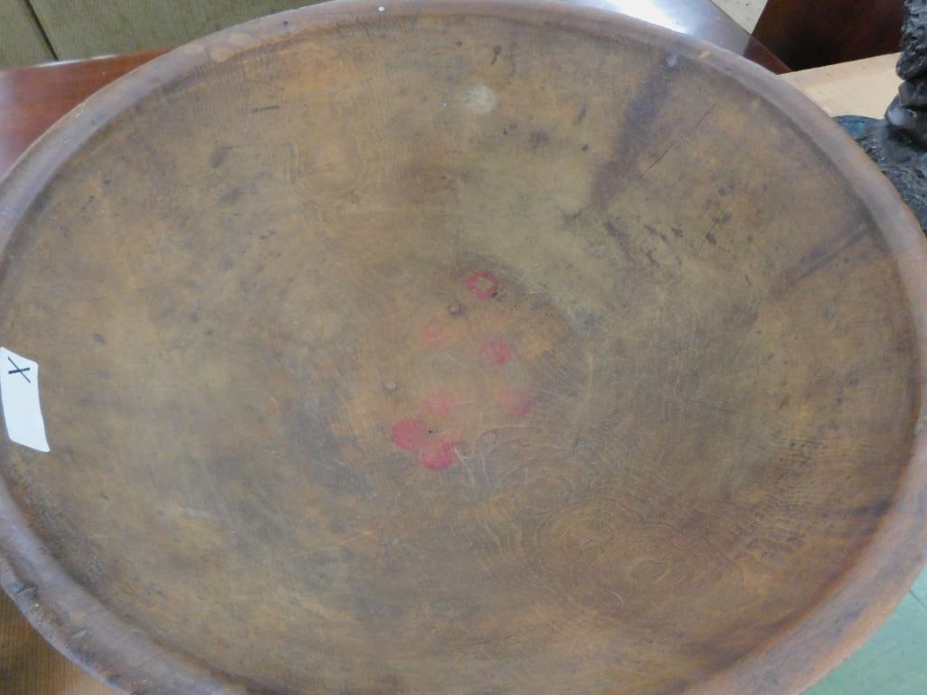 Large Carved Wood Bowl - 9" x 25" - 2