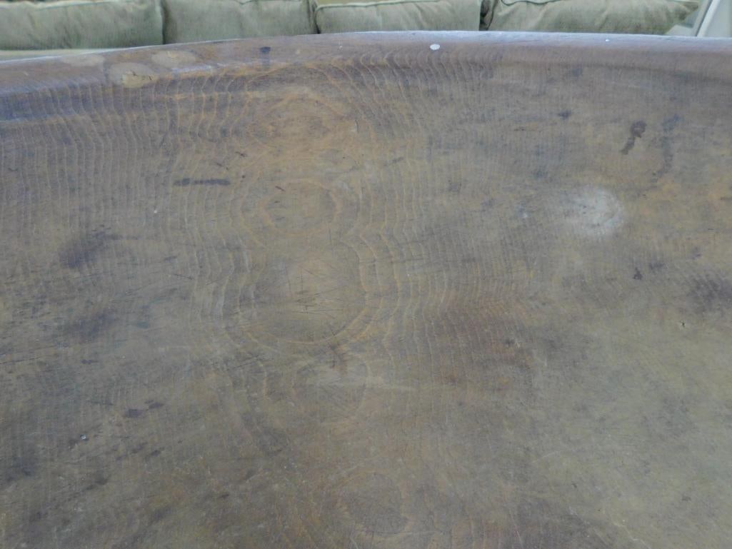 Large Carved Wood Bowl - 9" x 25" - 3