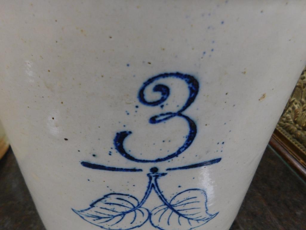 Redwing 3 Gallon Pottery Crock - Decorated - 10.5" x 11" - 2