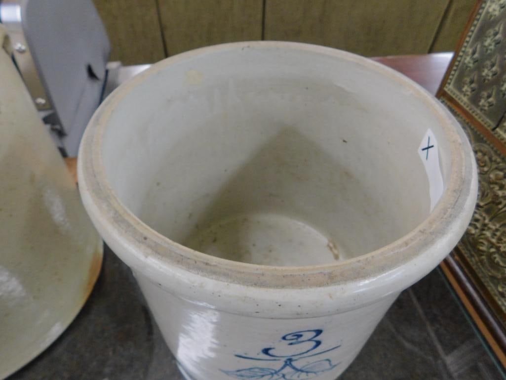 Redwing 3 Gallon Pottery Crock - Decorated - 10.5" x 11" - 4