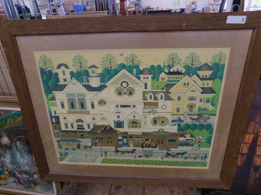Charles Wysocki - Limited Edition Print 622/1000 - "Derby Square" - 35" x 43" - 11