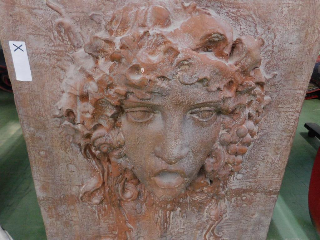 Large Plaster Wall Hung Art - Womens Bust - Unsigned - 29" x 23" x 6" - 4