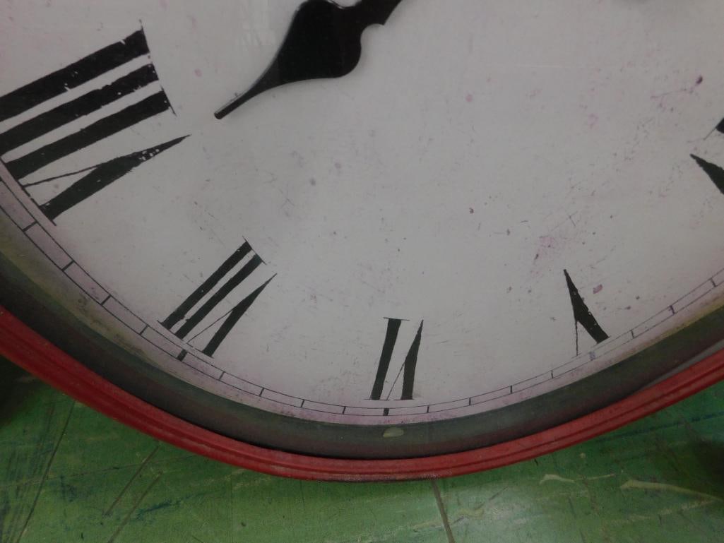 Oversize Metal Battery Operated Wall Clock - "Caf De Marquerites" - 38" x 22" x 4" - 5