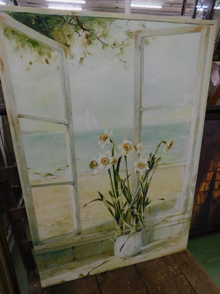 Fabrice de Villeneuve - Giclee On Canvas - "Narcissus In Window" - Limited Edition 621/995 - 13