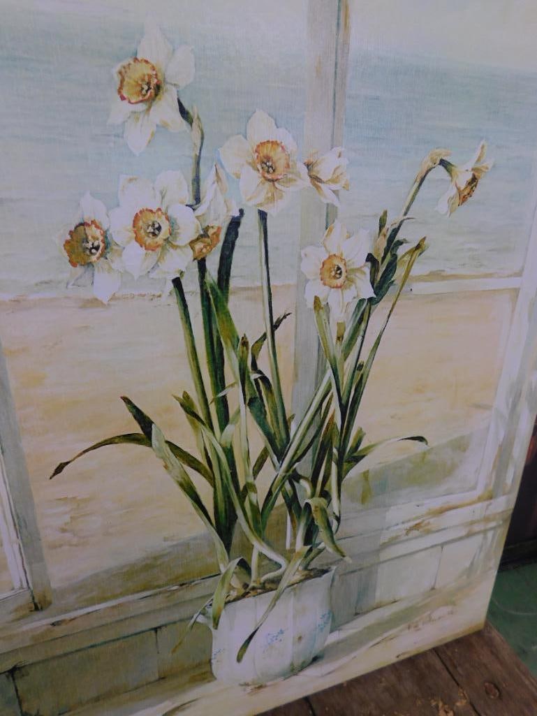 Fabrice de Villeneuve - Giclee On Canvas - "Narcissus In Window" - Limited Edition 621/995 - 2
