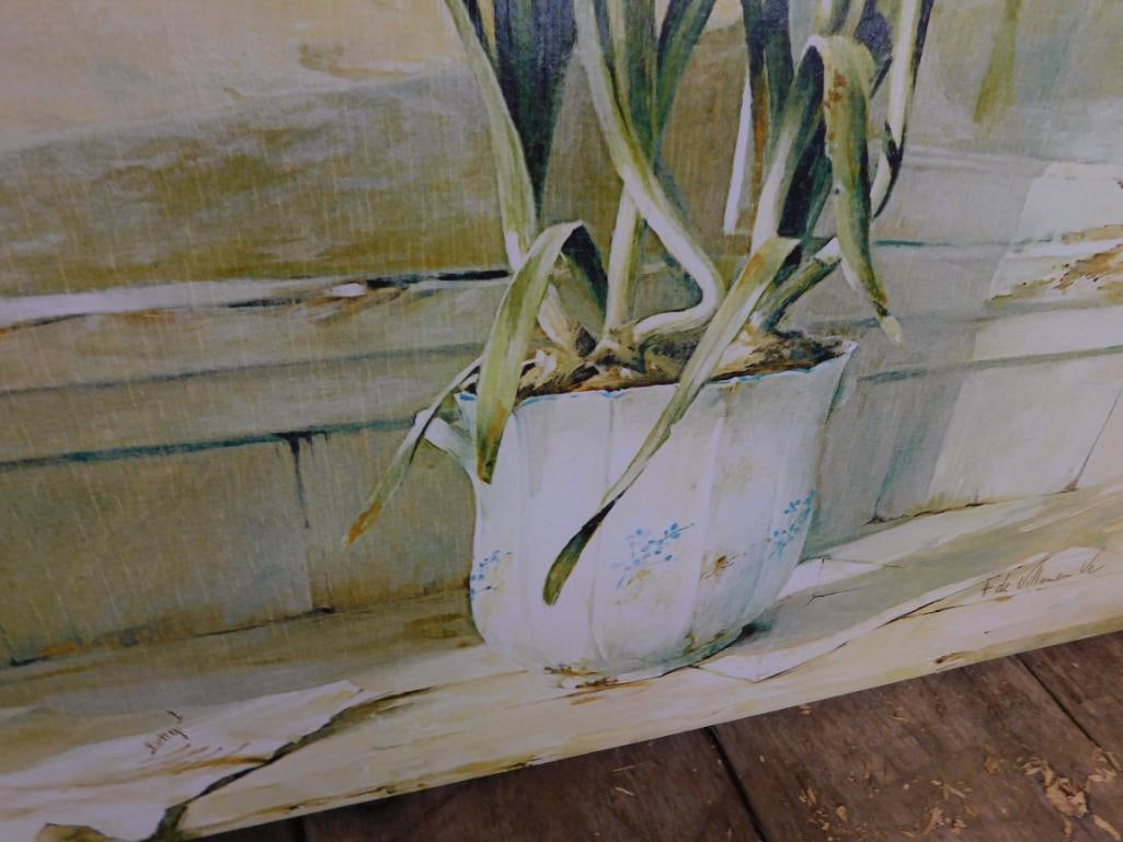 Fabrice de Villeneuve - Giclee On Canvas - "Narcissus In Window" - Limited Edition 621/995 - 5