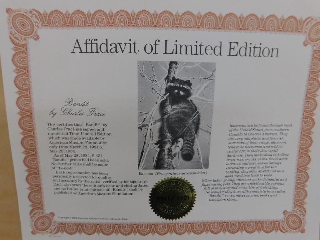Charles Frace - "Bandit" - Limited Edition Signed Print 4451/6431 - 34" x 26" - 9