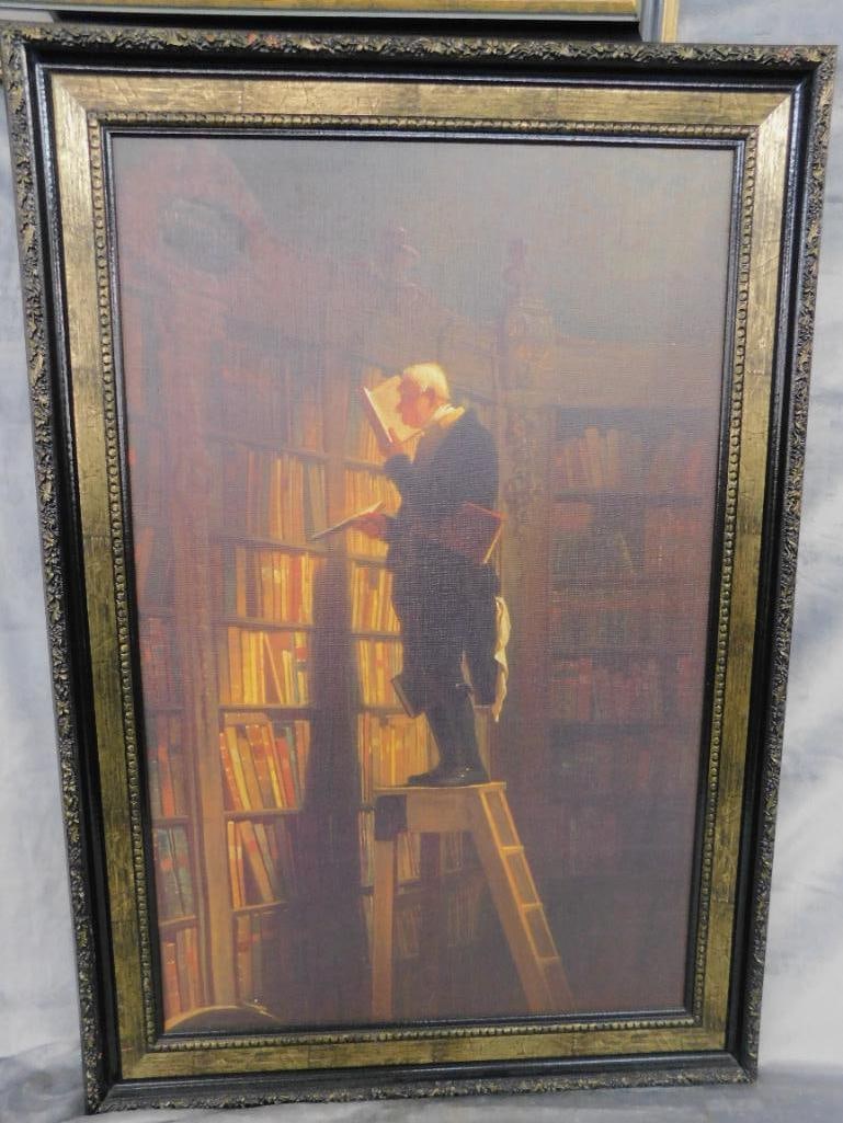 Modern Print - Man In Library - Unsigned - 37" x 25.5" - 11