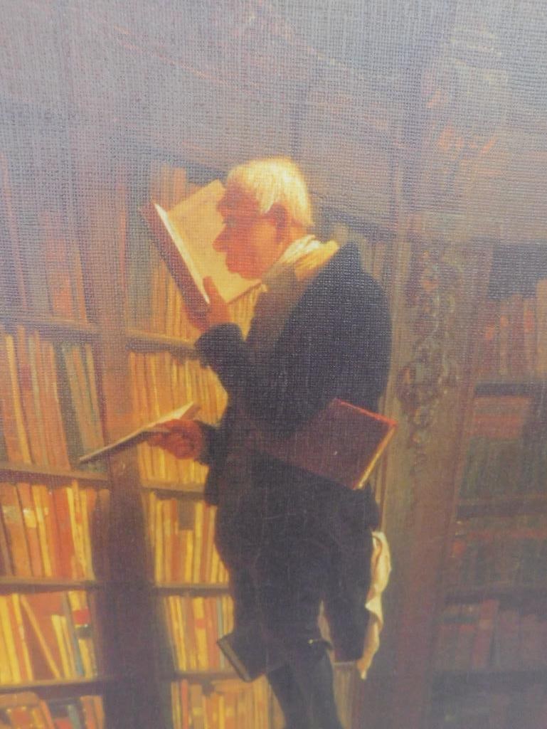 Modern Print - Man In Library - Unsigned - 37" x 25.5" - 2