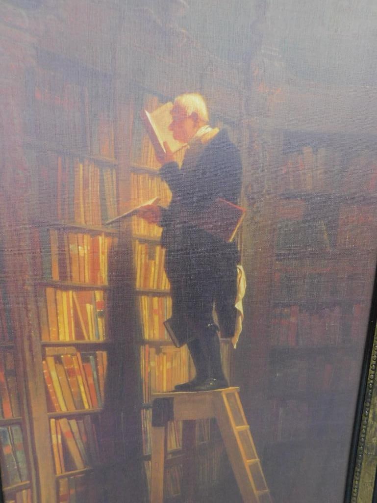 Modern Print - Man In Library - Unsigned - 37" x 25.5" - 9