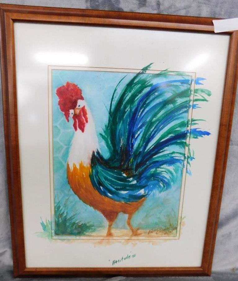 Bess Ciupak Signed Watercolor - "Attitude XII" - 22" x 18": See Photos For Condition and Details