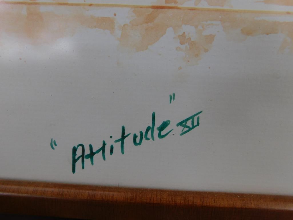 Bess Ciupak Signed Watercolor - "Attitude XII" - 22" x 18" - 6