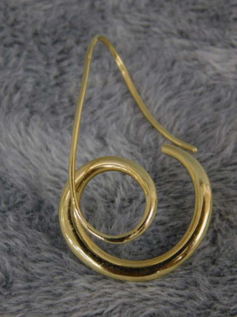 14K Yellow Gold - Pierced Earrings - Spiral - 3.60 Grams - 3