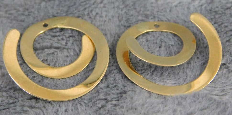 14K Yellow Gold - Post Earring Enhancers - 1.83 Grams: XRF Tested - See Photos For Condition and Details