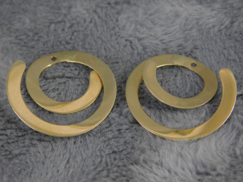 14K Yellow Gold - Post Earring Enhancers - 1.83 Grams - 5