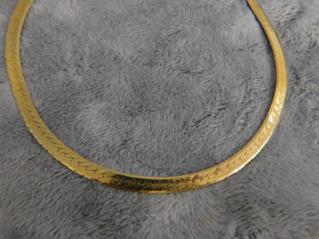 14K Yellow Gold - 18" Fancy Herringbone Necklace - 15.81 Grams - 2