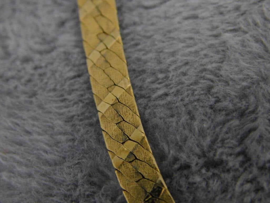 14K Yellow Gold - 18" Fancy Herringbone Necklace - 15.81 Grams - 4