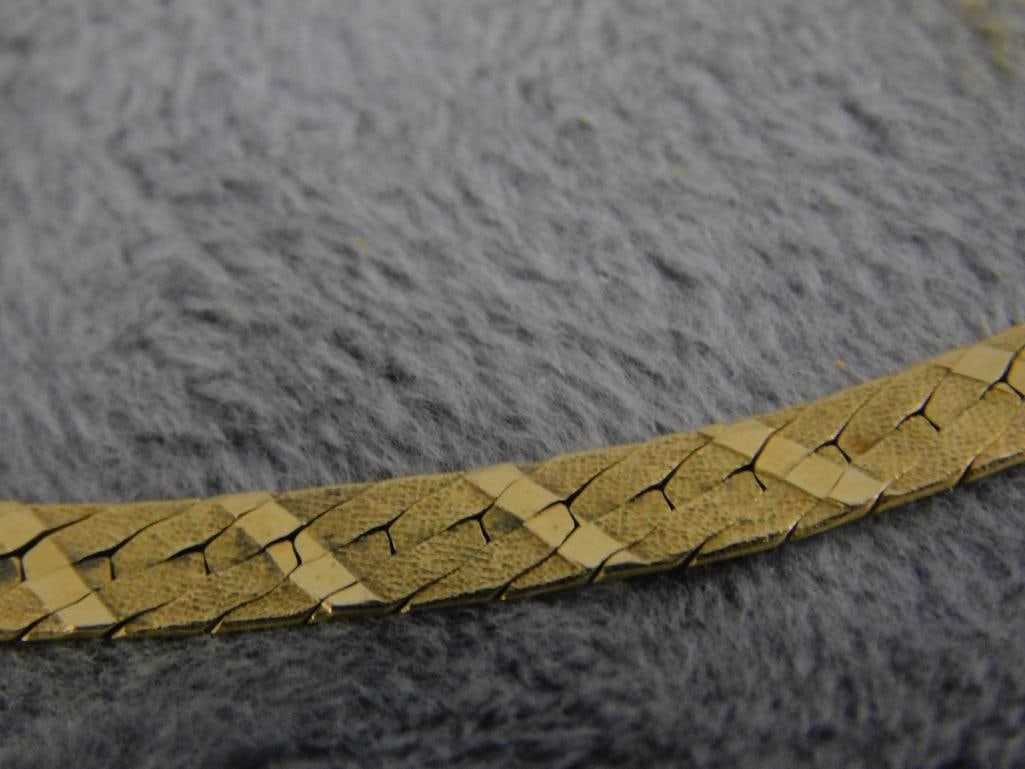 14K Yellow Gold - 18" Fancy Herringbone Necklace - 15.81 Grams - 5