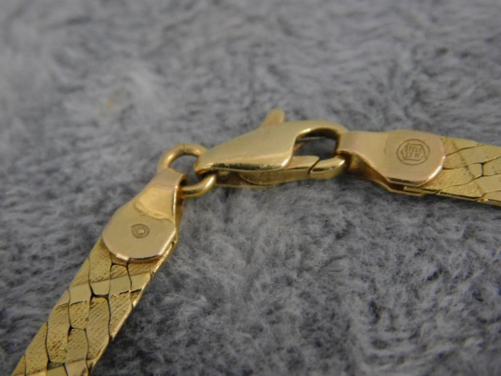 14K Yellow Gold - 18" Fancy Herringbone Necklace - 15.81 Grams - 6