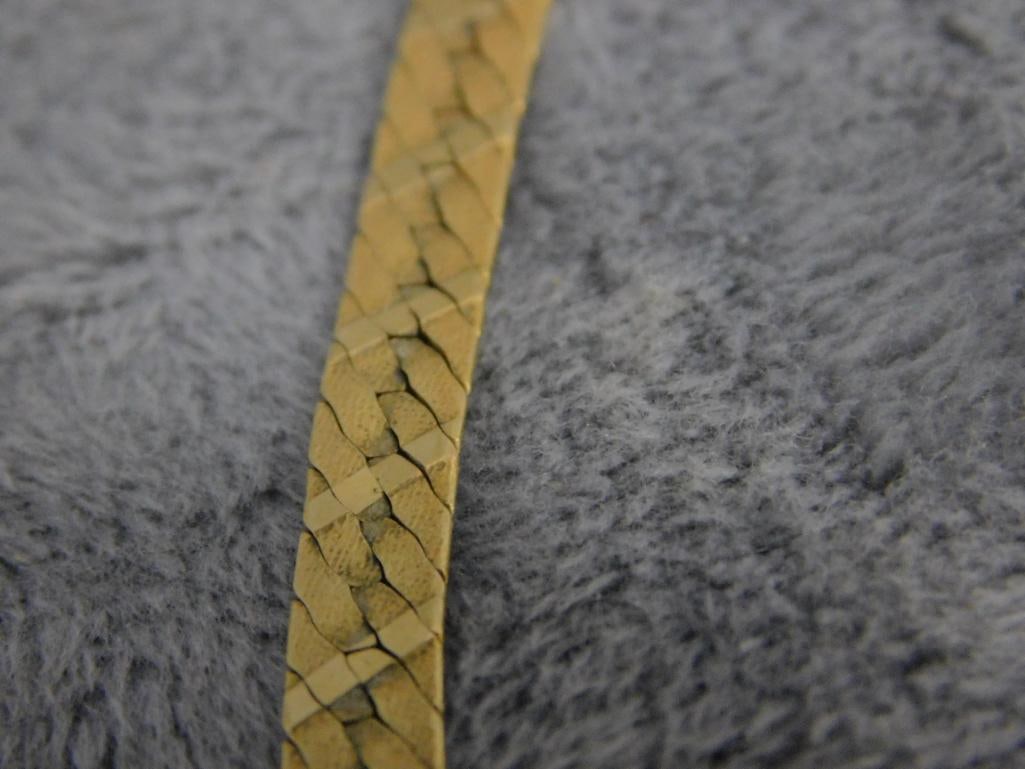 14K Yellow Gold - 18" Fancy Herringbone Necklace - 15.81 Grams - 7