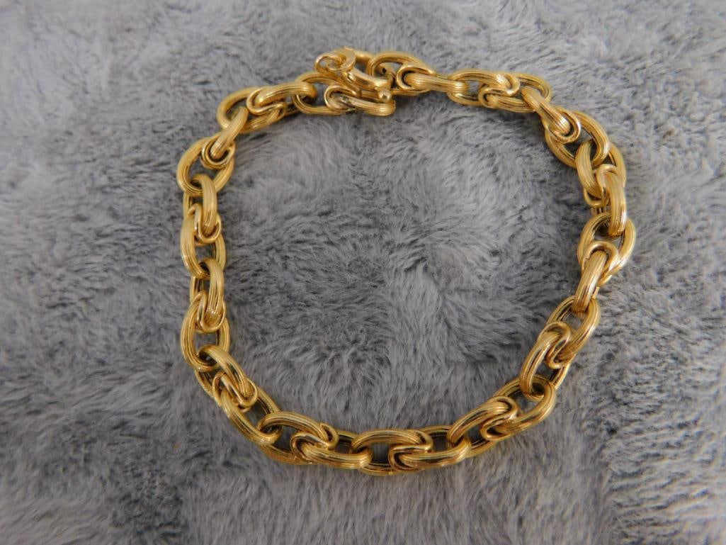 18K Yellow Gold - 7.5" Chain Bracelet - 9.97 Grams - 10