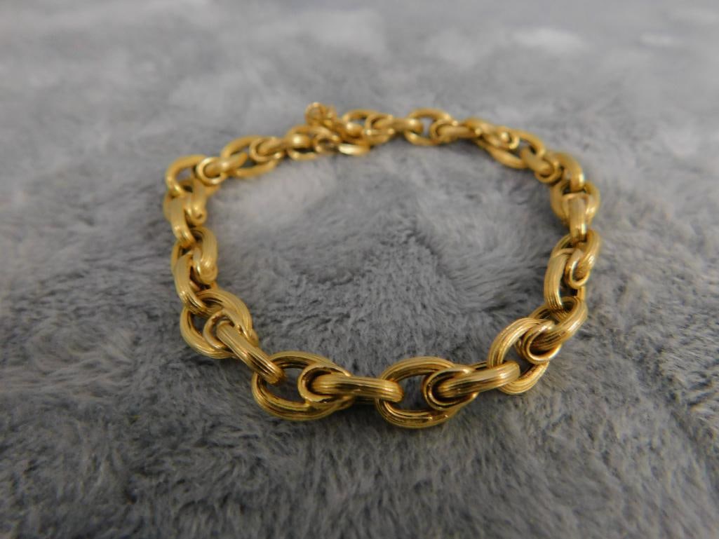 18K Yellow Gold - 7.5" Chain Bracelet - 9.97 Grams - 2