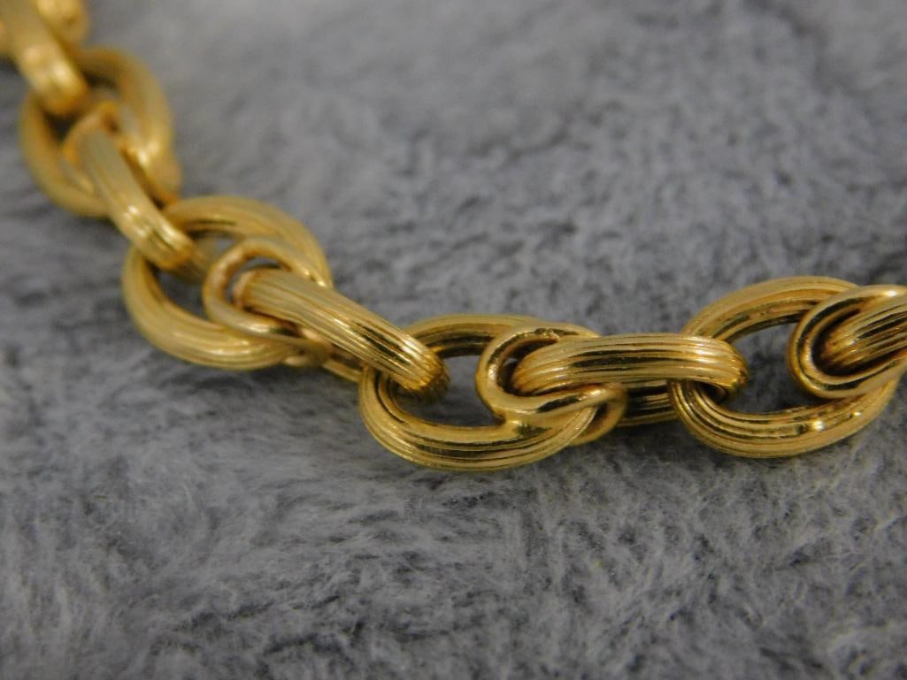 18K Yellow Gold - 7.5" Chain Bracelet - 9.97 Grams - 3