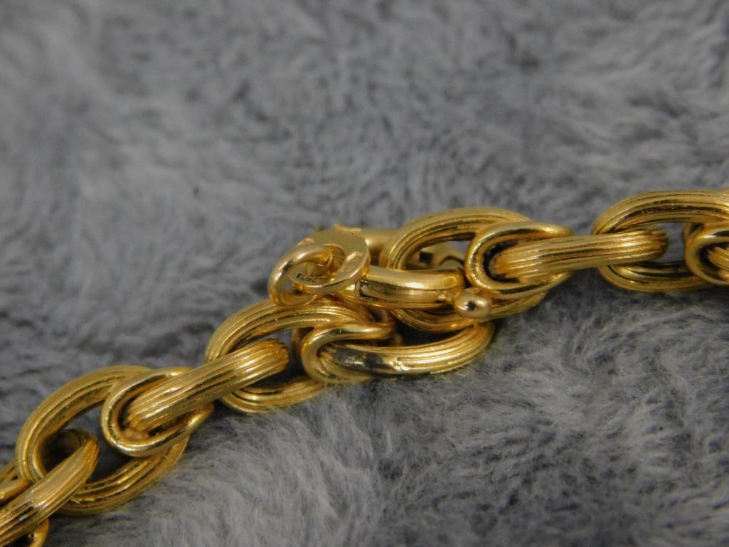 18K Yellow Gold - 7.5" Chain Bracelet - 9.97 Grams - 4
